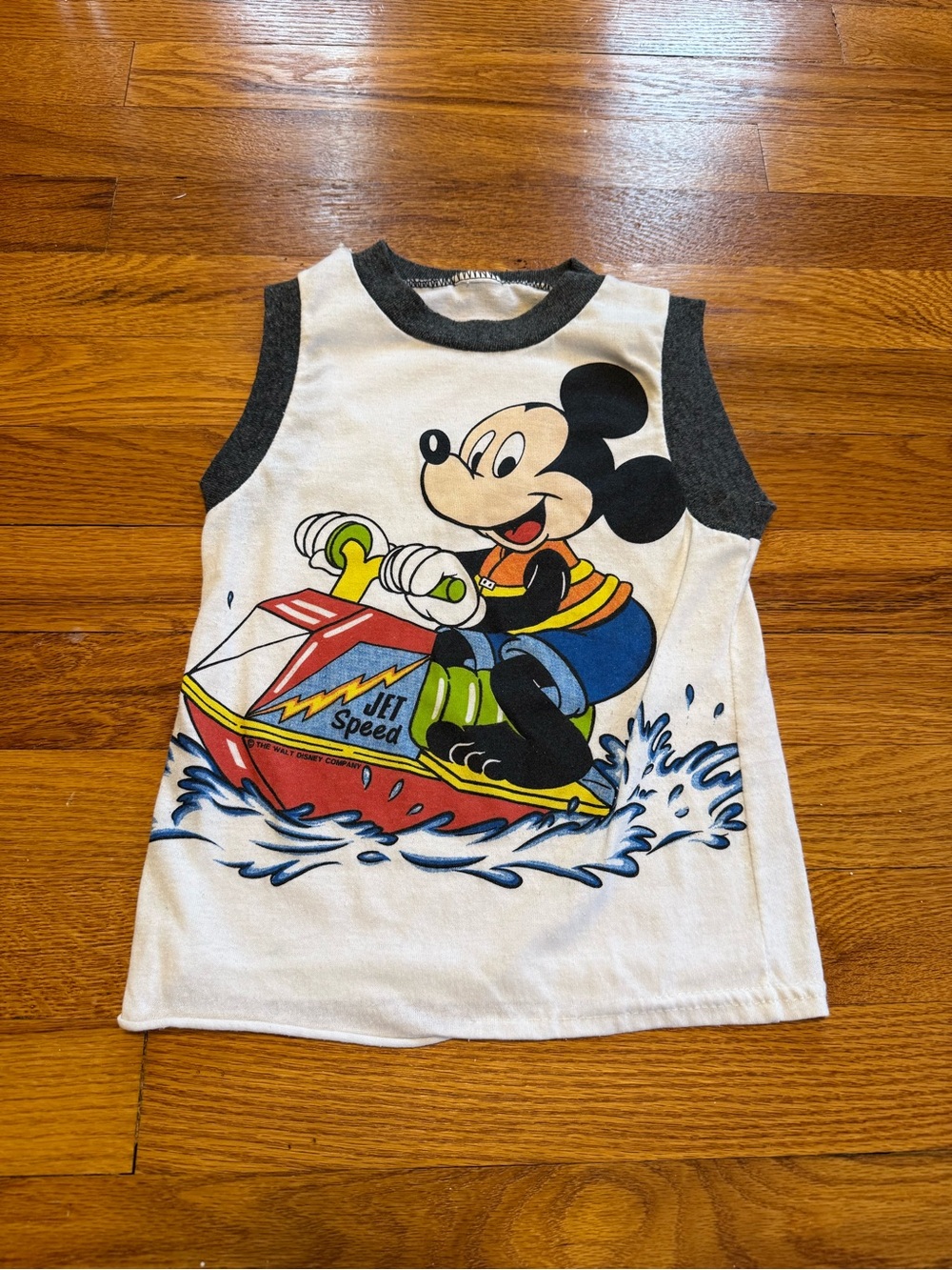Disney Vintage Jet Ski Mickey Tank Top 80s 90s Sleeveless Youth 4 Cartoon Shirt